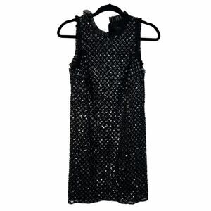 Aidan Mattox Floral Sequin Cocktail Mini Dress